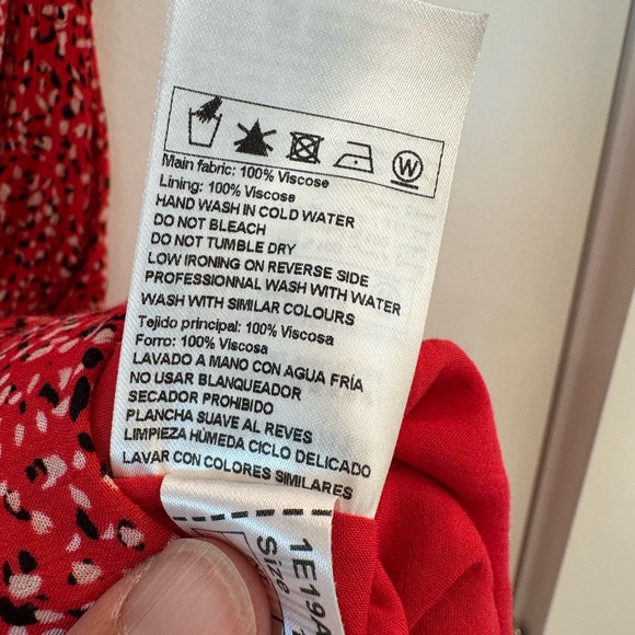 ba&sh Red Patterned V-Neck Dress - Picture 5 of 5